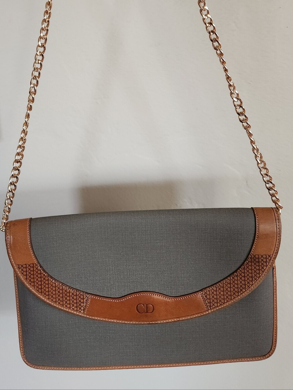Christian Dior Flap Clutch, (With Unbranded Chain)